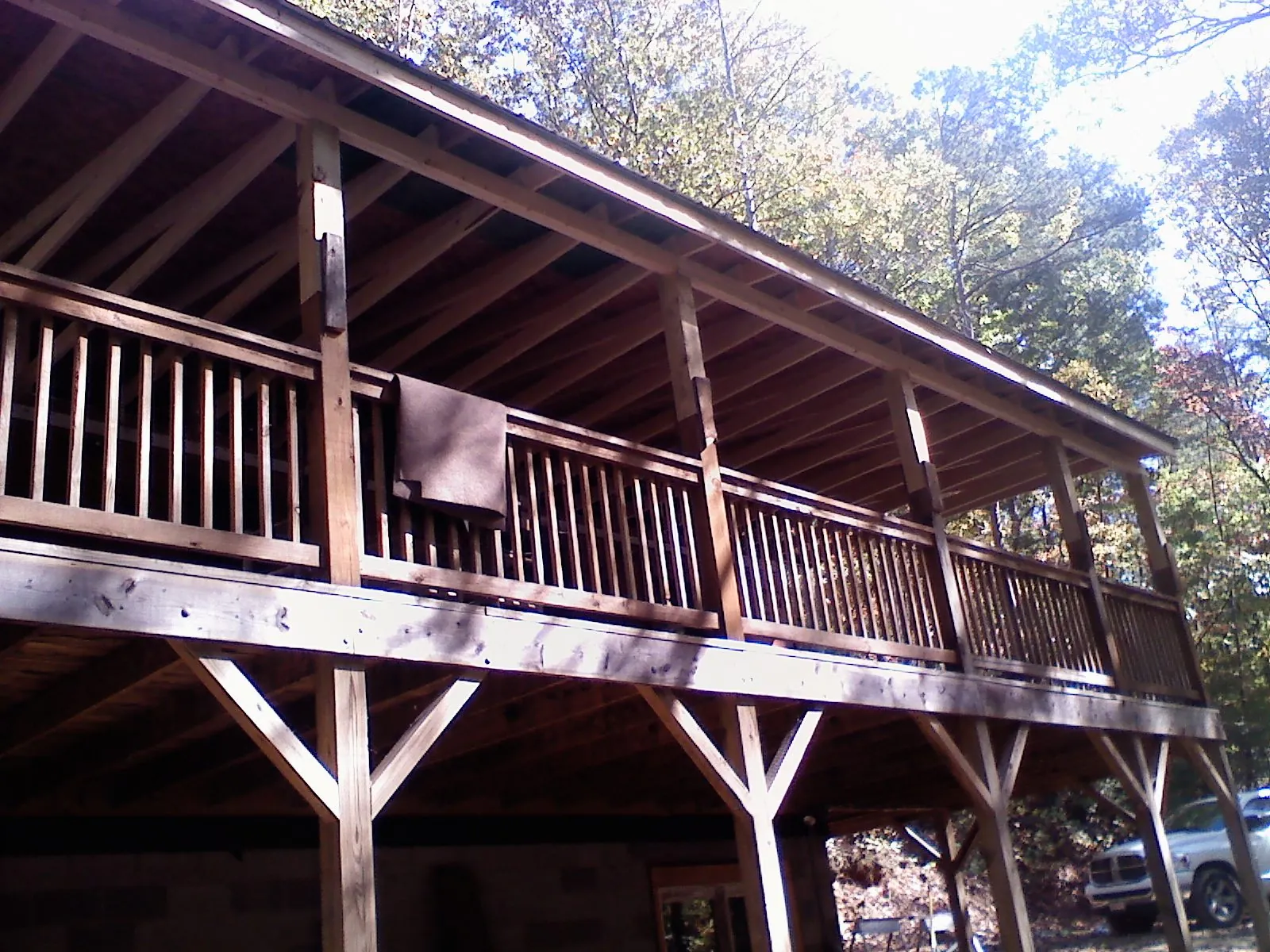 Timber framing under a new elevated porch and deck — Roof Leak Repair in Foresthill by Roofing Brothers